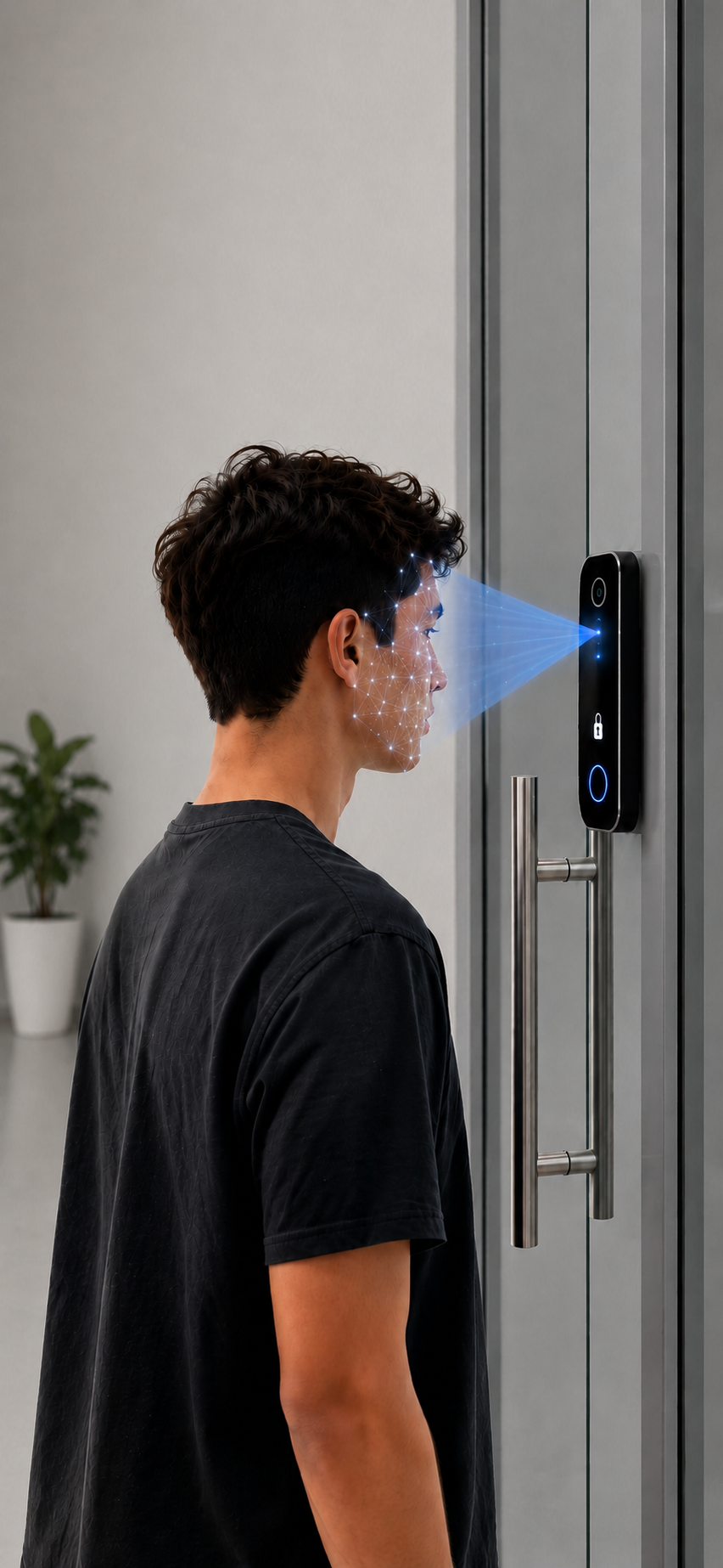 NetraVision Physical Smart Door Lock Facial Recognition