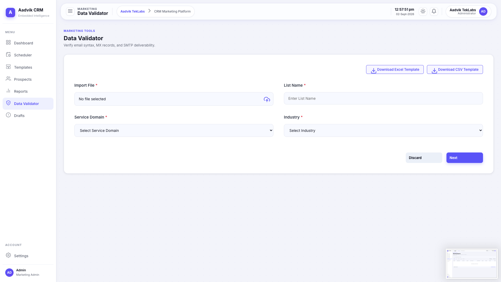 Data Validator 2.0 Interface
